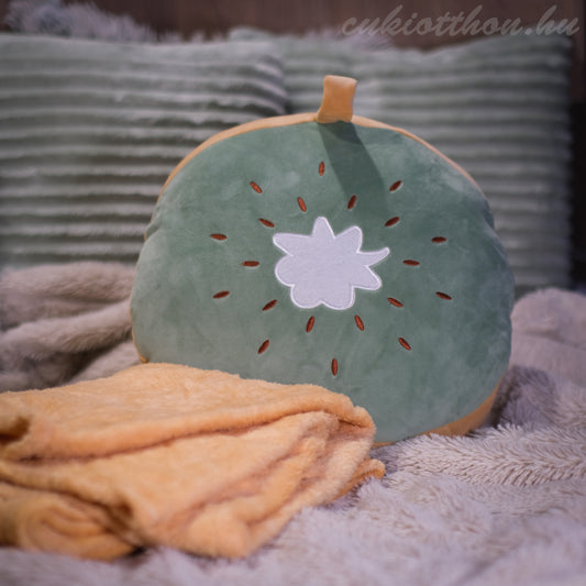 Kiwi Kissen mit Decke